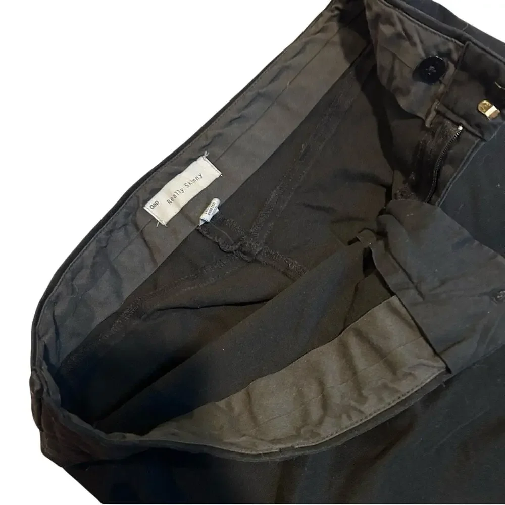 Gap Really Skinny Black Bi-Stretch Cotton Pants Size 8R